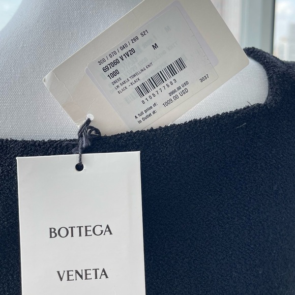 Bottega Veneta Towelling Knit Black Dress size M $2,000 NEW - Picture 3 of 16